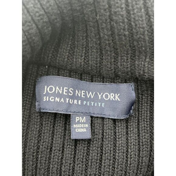 Jones New York Women Black Front Zip-Up Sweater / Jacket Size PM - Picture 11 of 11